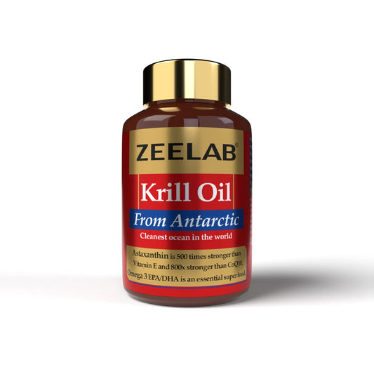 Zeelab Krill Oil Capsules | Best Supplement for Muscle Recovery, Bone & Joint Health (60 Softgel Capsules)