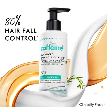 mCaffeine Advanced Hair Fall Control CaffexilÂ® Conditioner with Keratin, Biotin & Rosemary Extracts | 80% Hair Fall Control | Reduces Breakage, Improves Softness & Shine | For Men & Women - 250 ML