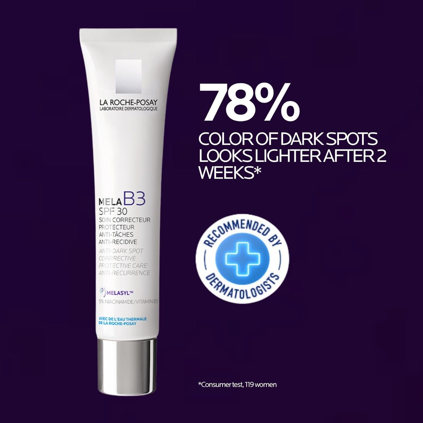 La Roche-Posay Mela B3 Anti-Dark Spots Moisturiser SPF30 Sunscreen â€“ Reduces Pigmentation with Broad-Spectrum UV Protection | Melasyl + 5% Niacinamide, 40 ml