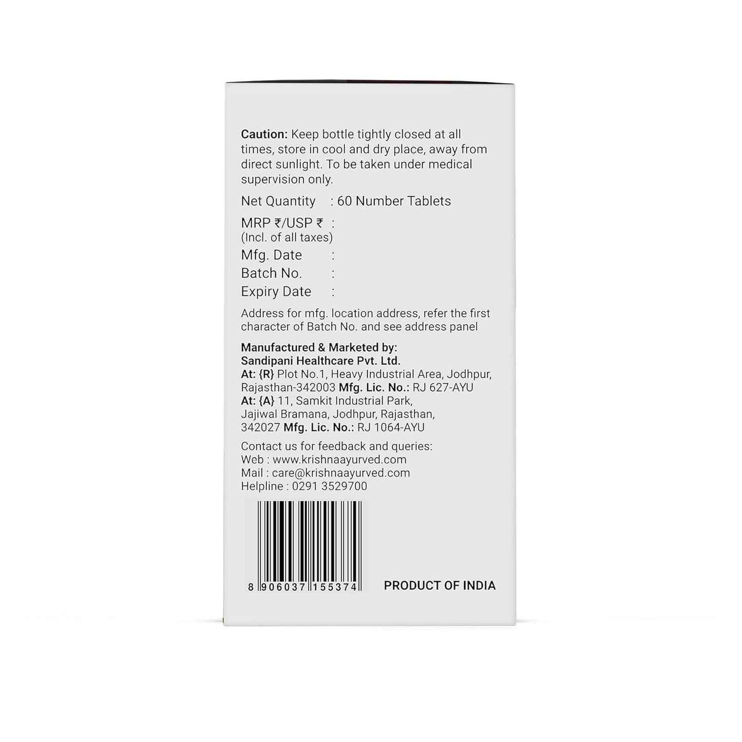 Krishna's Kidney-Re Live Tablets â€“ Advanced Kidney & Urinary Health Support Formula, 60 Tablets (Pack of 1)
