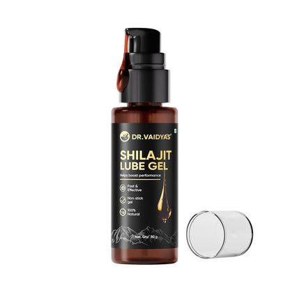 Dr. Vaidyaâ€™s Shilajit Lube Gel | First Ever Shilajit Infused Lube Gel | Enhances Performance & Stamina | Mess free | 100% Pure Himalayan Shilajit, Jaiphal & Cinnamon Oil, Ashwagandha | 50g