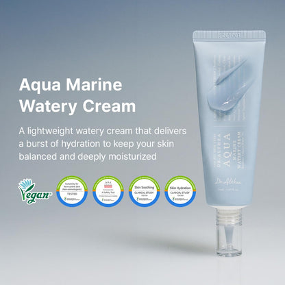 Dr.Althea Aqua Marine Watery Cream | Daily Face Moisturizer for All Skin Types | Deep Hydration Face Cream with Hyaluronic Acid | Vegan Korean Skincare | 50ml