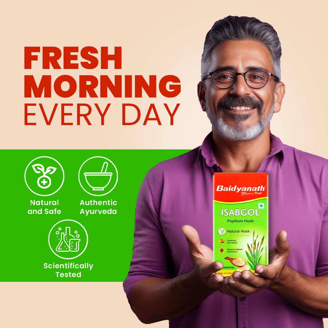 Baidyanath Ayurved Isabgol - Psyllium Husk Powder - 200gm | Healthy Digestive Tract | Rich Source Of Dietary Fibre, Gluten Free | Effectively Relieves Constipation | Supplement For Digestion