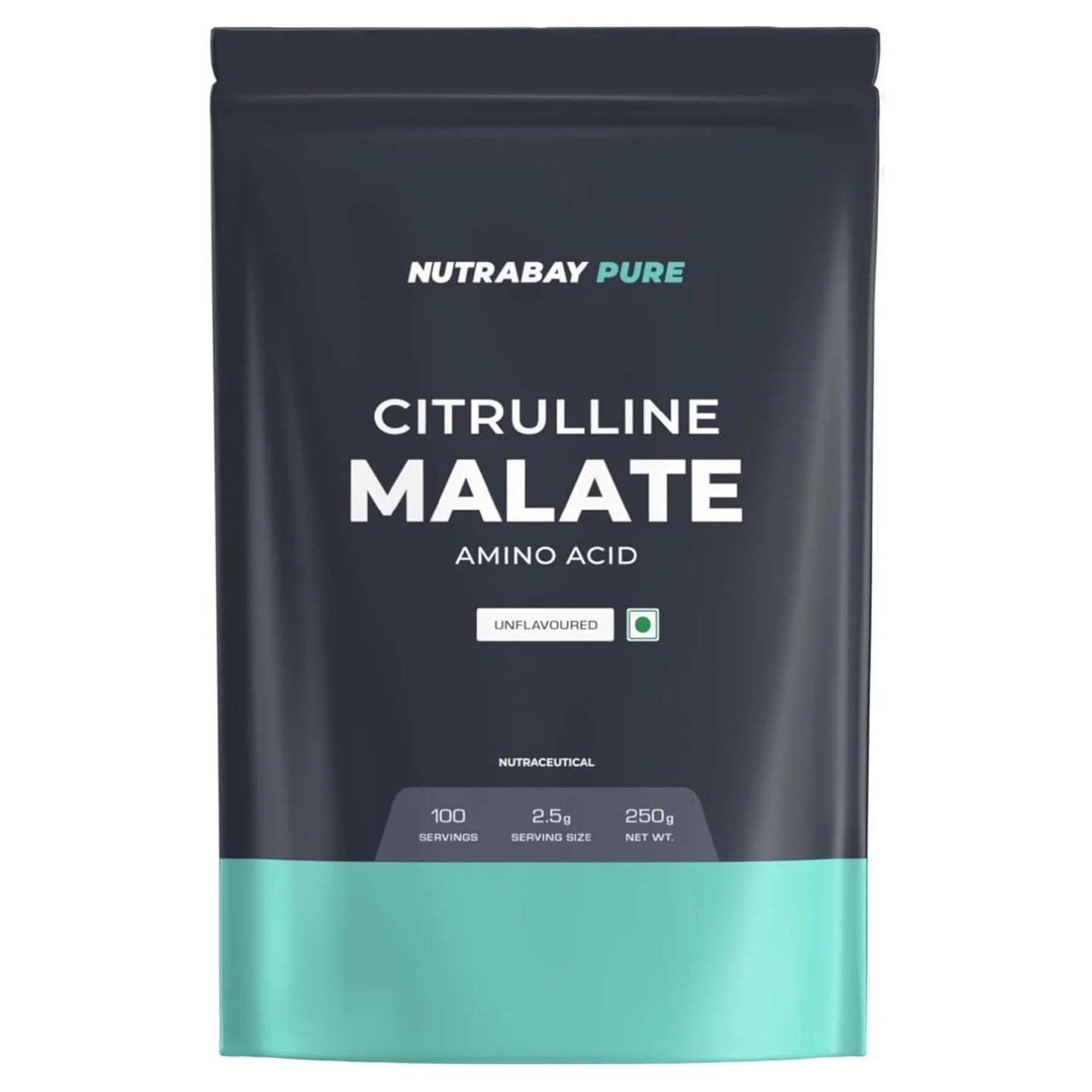 Nutrabay Pure 100% Citrulline Malate Powder 2500mg per Serving - Boosts Nitric Oxide, Pre Workout supplement for Men & Women for Faster Recovery, Endurance & Muscle Build Up - 250g Unflavoured