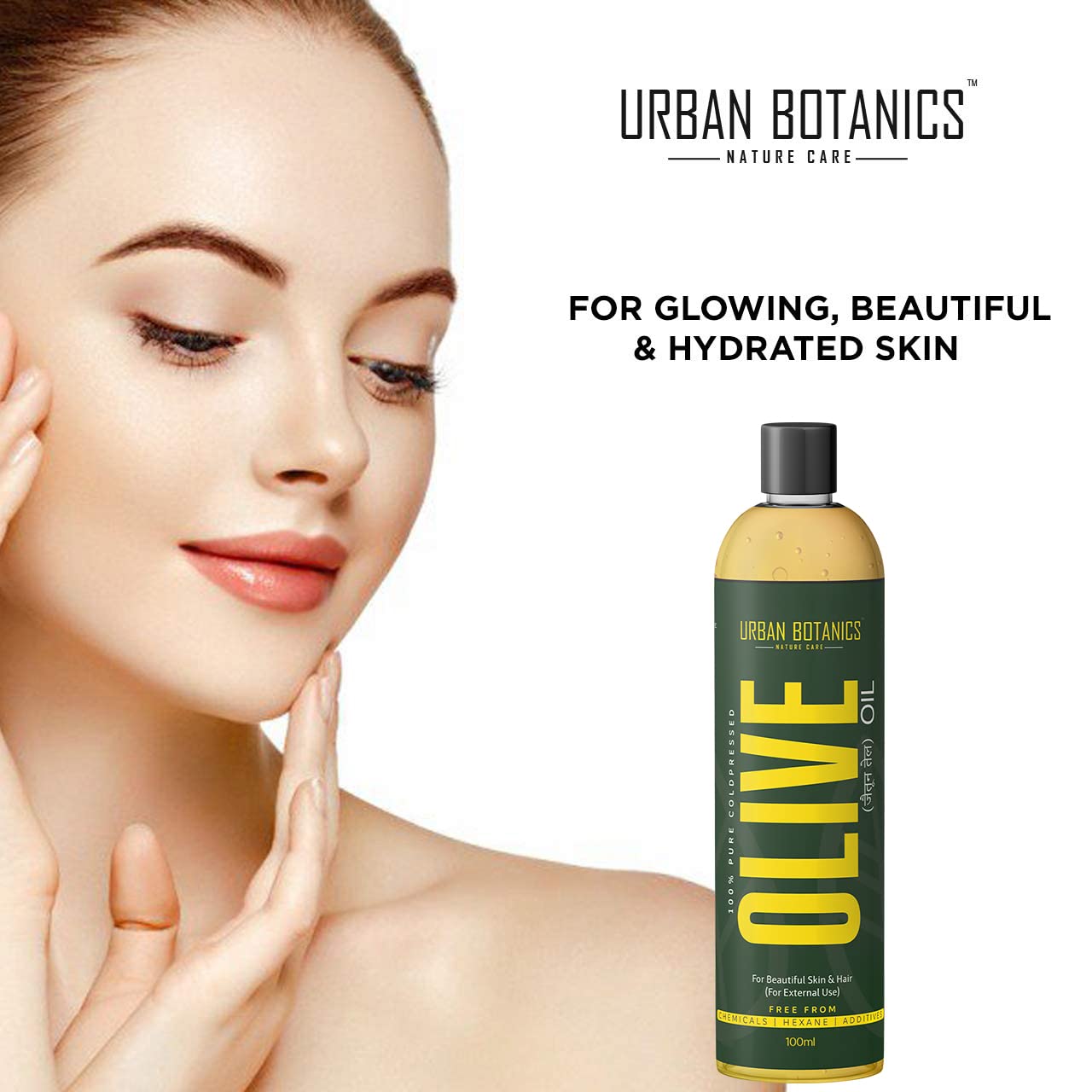 UrbanBotanicsÂ® Pure Cold Pressed Olive Oil For Hair and Skin, 100ml