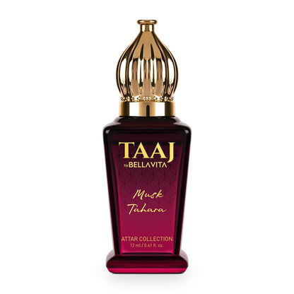 BELLAVITA TAAJ Musk Tahara Unisex Long Lasting Attar for Man and Woman 12ml | Sweet & Floral Long Lasting Fragrance | Non-Alcoholic Roll On
