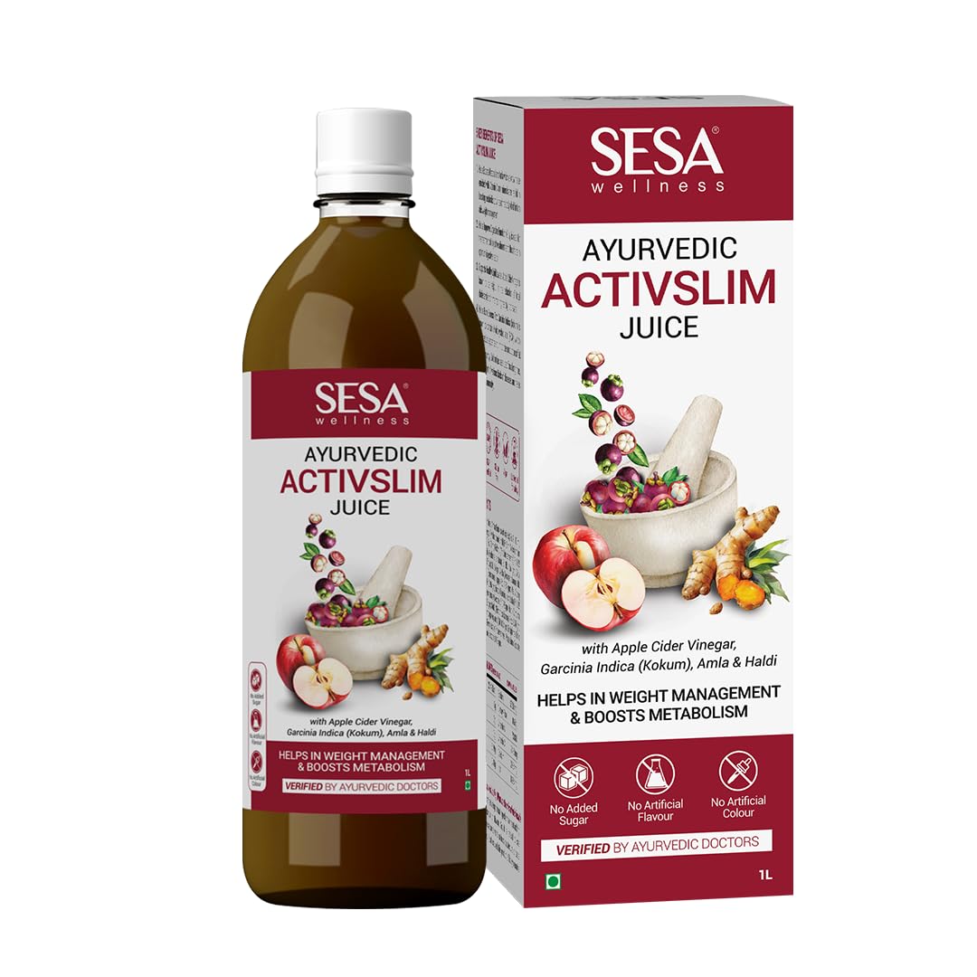 SESA Ayurvedic Activslim Juice 1 Lt Helps in Weight Management Made with Apple Cider Vinegar Healthy Diet Drink Active Slim, No added Sugar, Colour or Flavour (1 Lt)