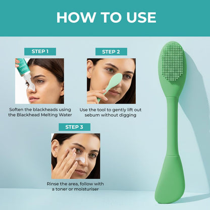 Conscious ChemistÂ® Blackhead Melting Water 130ml + Silicone Brush | Gentle Pore Treatment with Succinic, Glycolic Acid & CICA Exosome | Unclogs Pores, Removes Blackheads & Smoothens Skin | For Men & Women