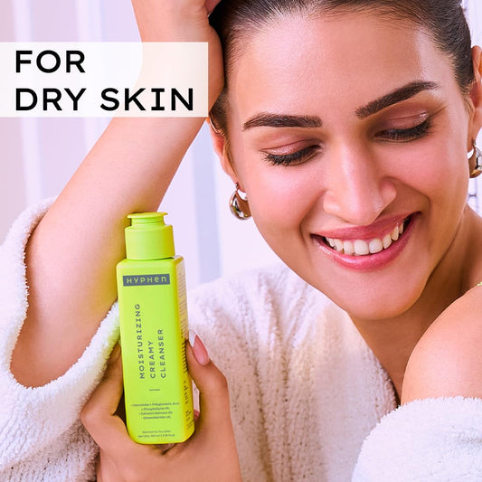 Hyphen Moisturizing Creamy Cleanser for Dry & Sensitive Skin | 2% Ceramides & Polyglutamic Acid | Barrier Repair, Hydration & Gentle Cleansing | Facewash for All Skin Types | For summer | Skin Care Products | Daily Cleanser For Men & Women - 100ml