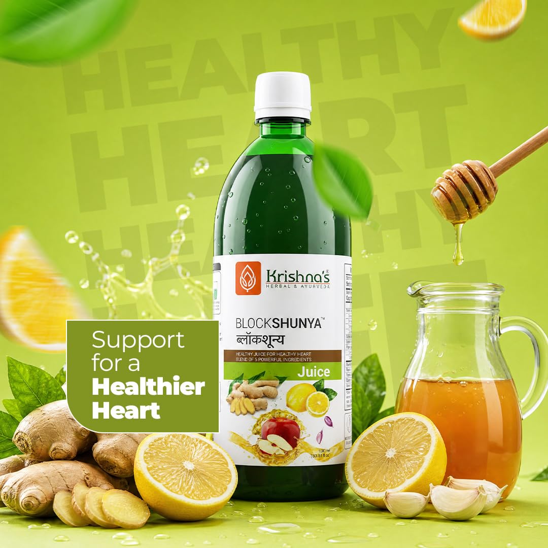 Krishnaâ€™s Blockshunya Juice - 1000 ml | Ayurvedic Herbal Support for Healthy Cholesterol Levels | Heart Wellness Formula