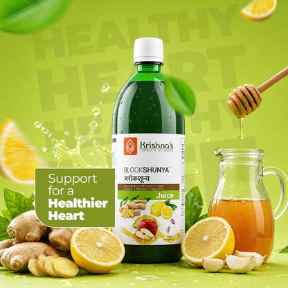 Krishnaâ€™s Blockshunya Juice - 1000 ml | Ayurvedic Herbal Support for Healthy Cholesterol Levels | Heart Wellness Formula