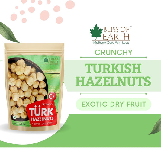 Bliss of Earth 200gm Turkish Hazelnuts, Raw & Dehulled, Healthy & Tasty