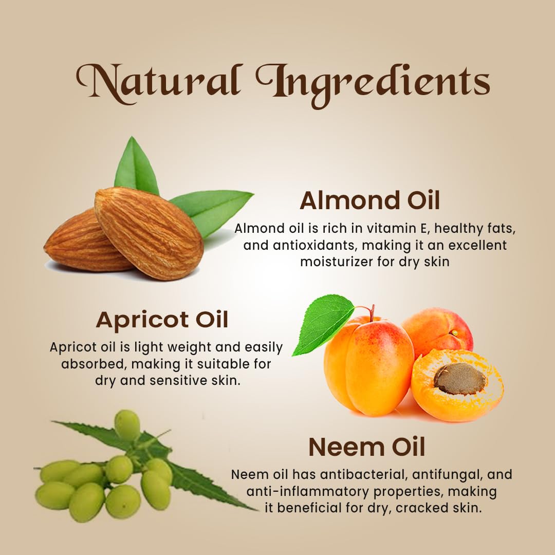 Dr. Neem Skin Cream, Enriched with Neem & Almond Oil,For Dark Patches on Knees, Elbow, Ankles & Underarms,Repairs Cracked Skin & Nipples, Paraben Free-100g