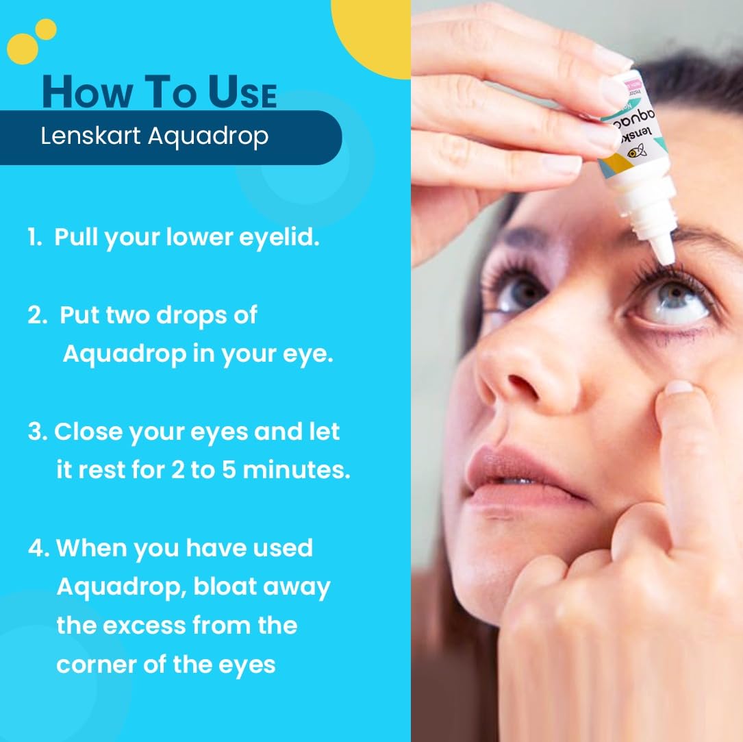 Aquadrop Natural Eye Drops | Relief from Dry & Irritated Eyes | For Screen Strain & Pollution | 10ml