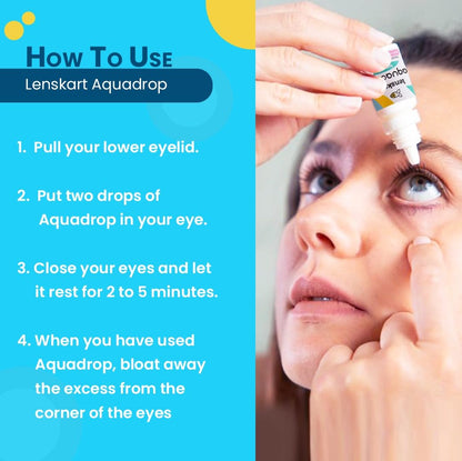 Aquadrop Natural Eye Drops | Relief from Dry & Irritated Eyes | For Screen Strain & Pollution | 10ml