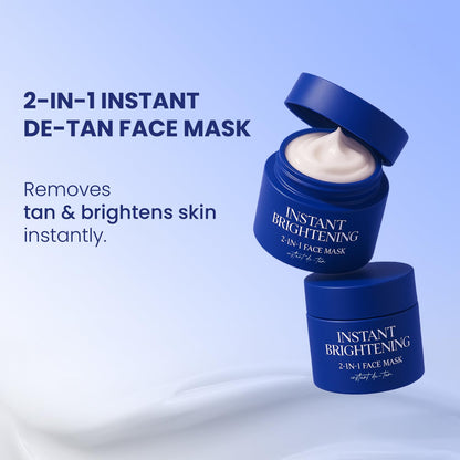 BELLAVITA Instant Brightening 2-in-1 Face Mask | Instant Tan Removal | Instant Skin Brightening | No Bleach Formula | Face Mask for Summer | Dark Spot Reduction | For Men | 45 g