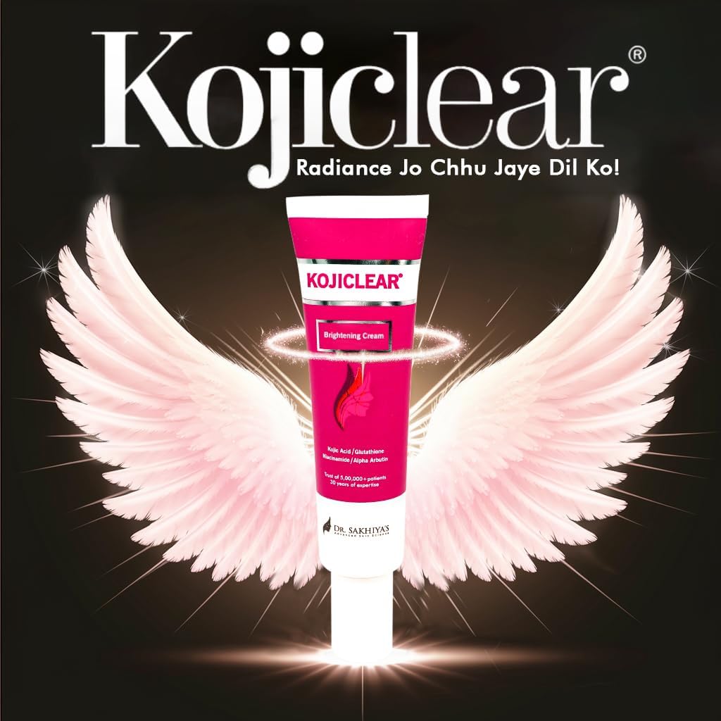 Dr. Sakhiya's Kojiclear Face Cream with Kojic Acid, Glutathione, Niacinamide, and Alpha Arbutin, Helps in Dark Spot and Tan for Men and Women (20gm Pack of 1)