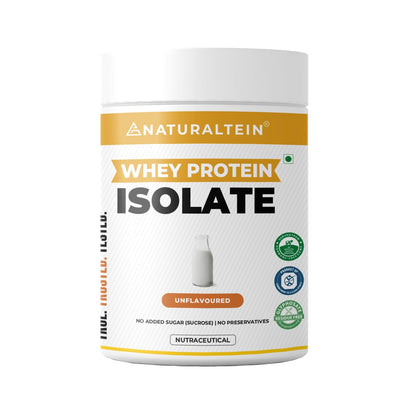 NATURALTEIN Whey Protein Isolate â€“ 300 g | Unflavoured & Natural | 27 g Protein per 30 g Serving | No Artificial Sweeteners | No Adulteration | Fast-Digesting & Light Nutrition