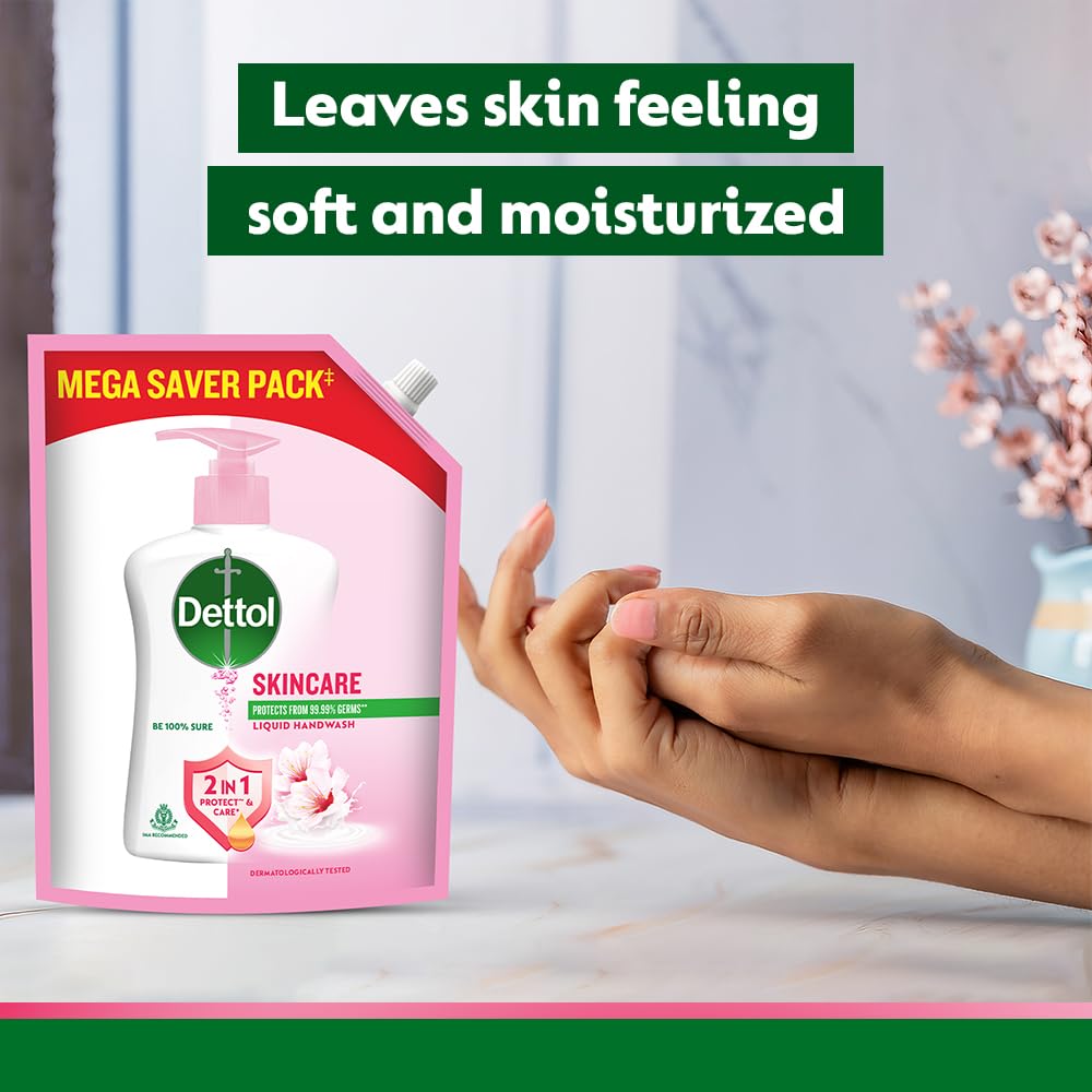 Dettol Liquid Handwash Refill â€“ Skincare Hand Wash- 1350ml | pH Balanced | 10x Better Germ Protection