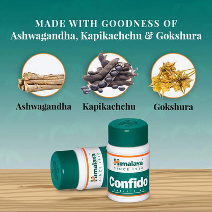 Himalaya Wellness | Confido | Brings back confidence in men | Reduces performance anxiety | Enhances performance | Pet bottle of 60 Tabs
