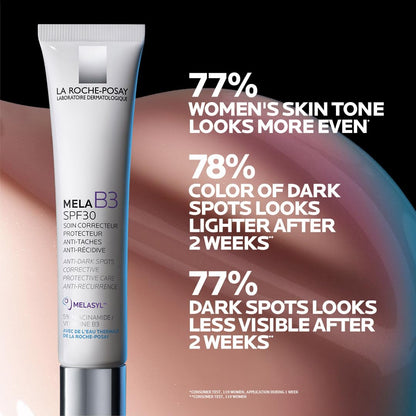 La Roche-Posay Mela B3 Anti-Dark Spots Moisturiser SPF30 Sunscreen â€“ Reduces Pigmentation with Broad-Spectrum UV Protection | Melasyl + 5% Niacinamide, 40 ml