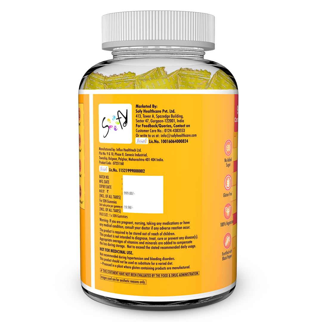 NATURYZ Turmeric + Ginger Gummies â€“ Lung detox Supplement with 95% Curcumin & Piperine | Powerful Joint, Immunity, Respiratory & Inflammation Support | High Absorption Formula with Curcuma Longa Extract | Vegan, Non-GMO, 50 Gummies (Mix Fruit Flavour)