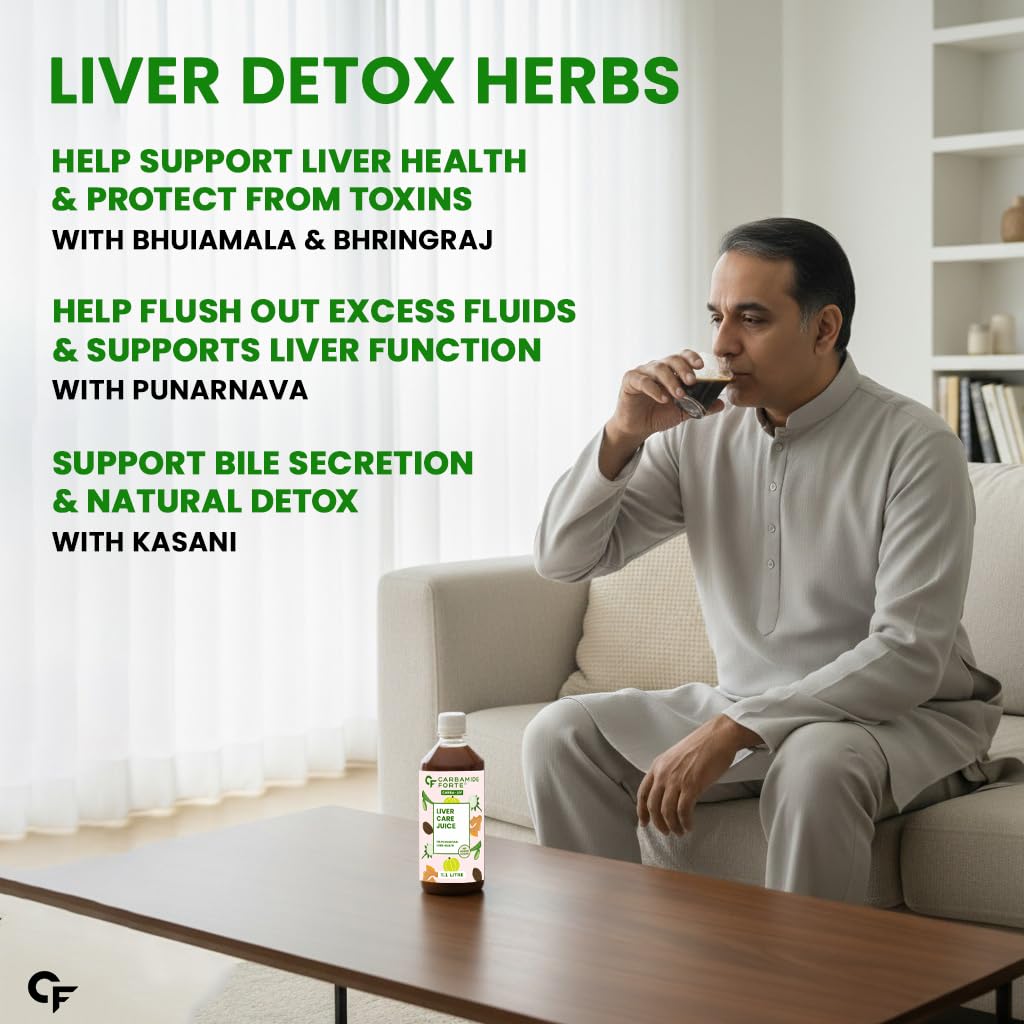 Carbamide Forte Ayurvedic Liver Care Juice - 1L | Herbal Liver Detox Supplement | Antioxidant-Rich Formula with 15 Ayurvedic Herbs | No Added Sugar & Artificial Colour