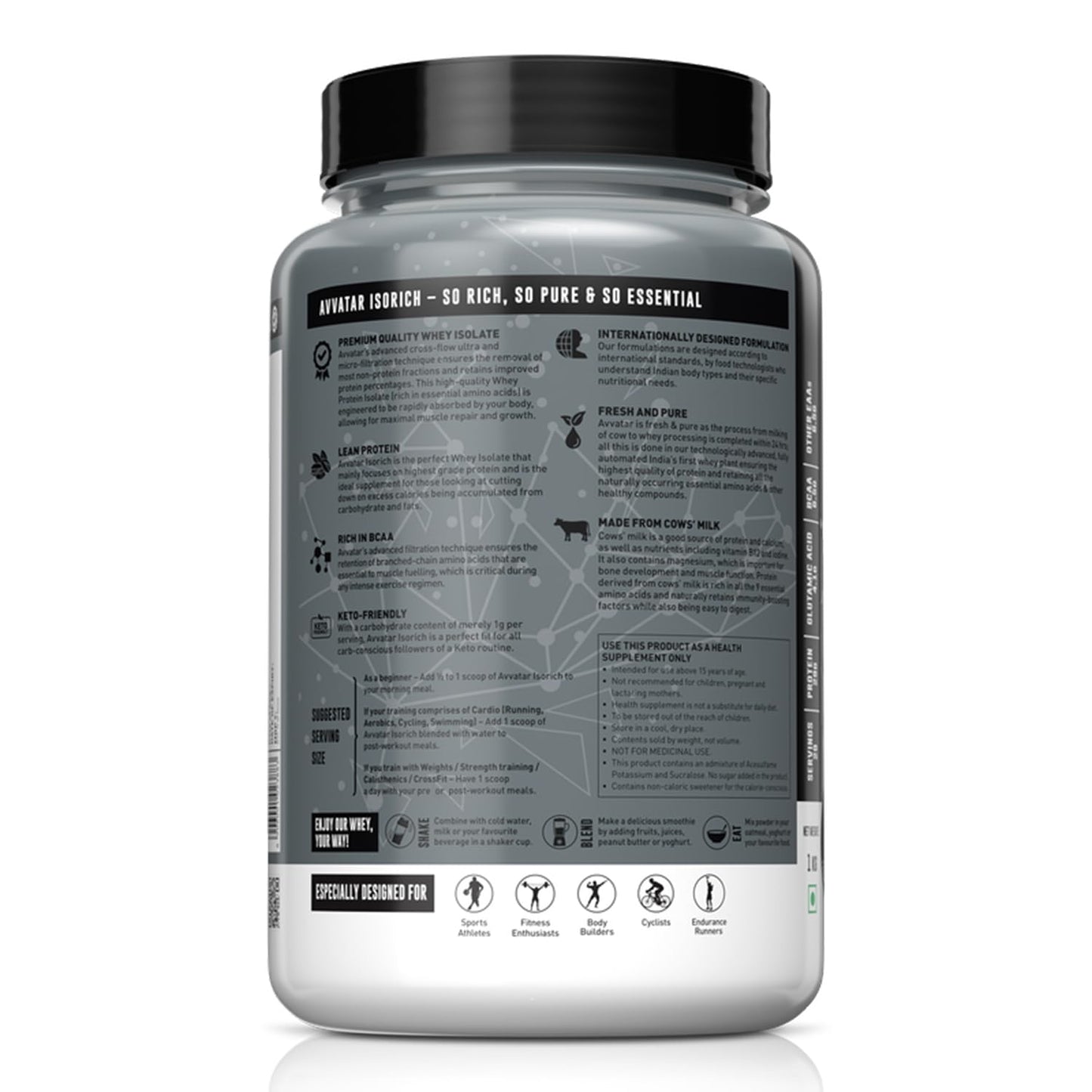 avvatar ISORICH WHEY PROTEIN | 1Kg | Malai Kulfi Flavour | 29g Protein | 29 Servings | Isolate
