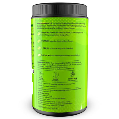 NATURYZ Instantized BCAA 7000 PRO |7G Vegan BCAAs | Glutamine | Citrulline | Electrolytes | 0 Added Sugar | Powerful Pre/Post & Intra Workout Amino for Lean Muscle Growth, Strength, Quick Re-Hydration & Instant Energy - 300g(Mango)