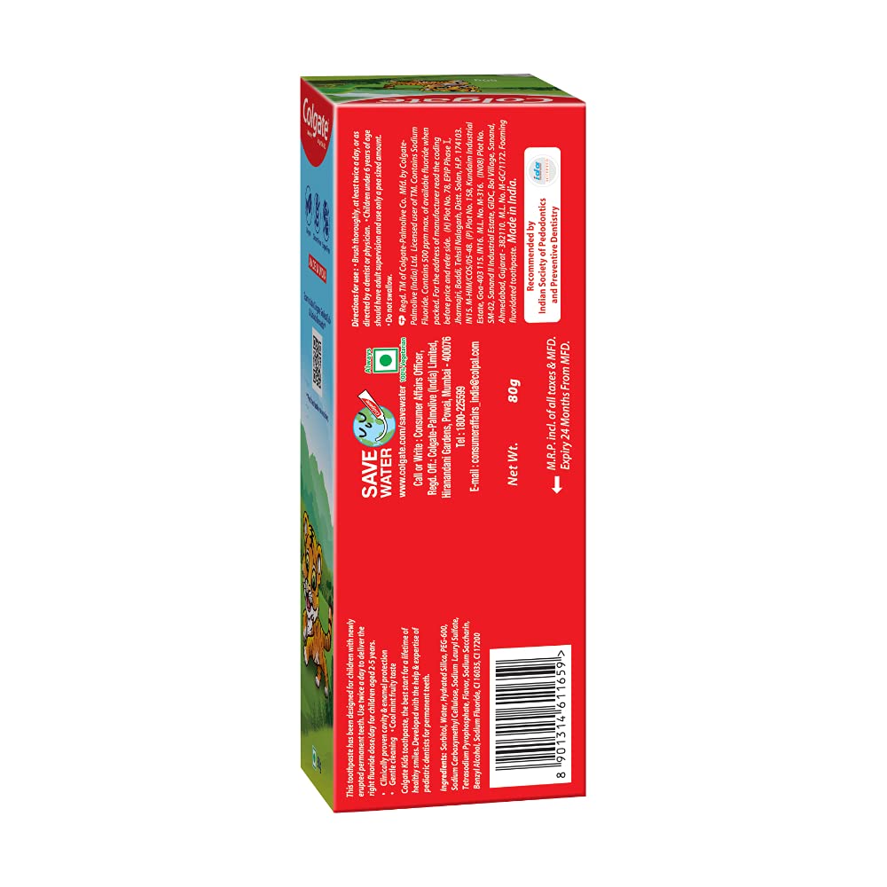 Colgate Kids Batman Manual Toothbrush (Pack of 3,Multicolor) & Colgate Kids Anticavity Toothpaste for 2-5 Years - 80gm (Strawberry flavour) COMBO