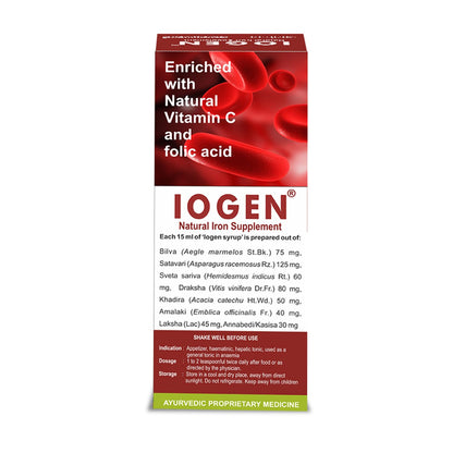 Kerala Ayurveda Iogen Syrup 200ml | Natural Iron Supplement | Ayurvedic Iron Tonic for Anaemia, Hemoglobin Booster, Liver Health Support, Weight Management, Reduces Fatigue & Improves Digestion