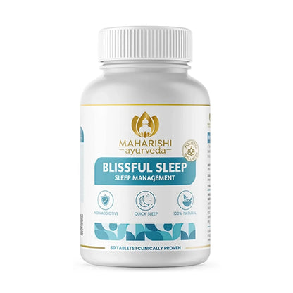 Maharishi Ayurveda Blissful Sleep Tablets For Sleep Management | Clinically Researched and Non-Habit Forming Melatonin - Free Ayurvedic Sleep Rasayanam with Ashwagandha (60 Tablets)