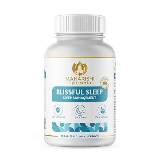 Maharishi Ayurveda Blissful Sleep Tablets For Sleep Management | Clinically Researched and Non-Habit Forming Melatonin - Free Ayurvedic Sleep Rasayanam with Ashwagandha (60 Tablets)