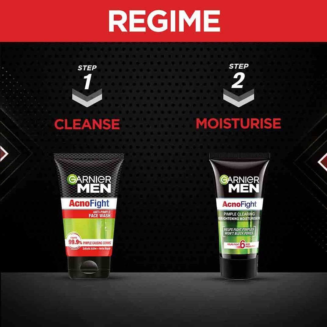 Garnier Men Acno Fight Pimple Clearing Brightening Cream Moisturizer, 45G