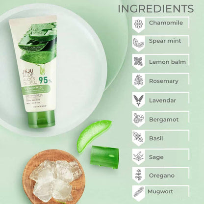 The Face Shop Pure Aloe Vera Gel, 300ml for Skin, Hair & Body | Aloe Vera with Vitamin E | Clear Gel for Ultimate Hydration & Glow | Korean Skin care products