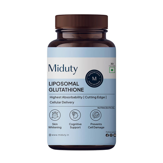 Miduty by Palak Notes Liposomal Glutathione - Highest Bioavailability - Glutathione for skin - Face glow - Skin Hydration - Liver Health -Detoxification Support - 30 Caps