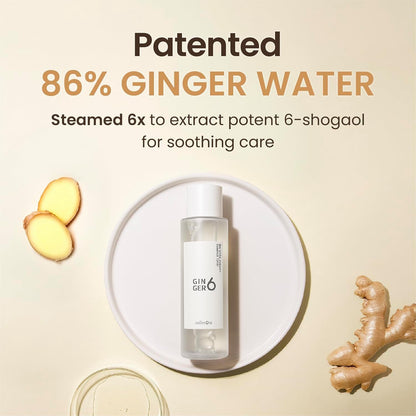 GINGER6 White Blossom Essence Toner 150ml | Tightens Pores & Minimizes Pores | 86% Ginger Water | Brightening & Anti-Aging | Niacinamide, Peptides & Hyaluronic Acid | Deep Hydration Care | Vegan