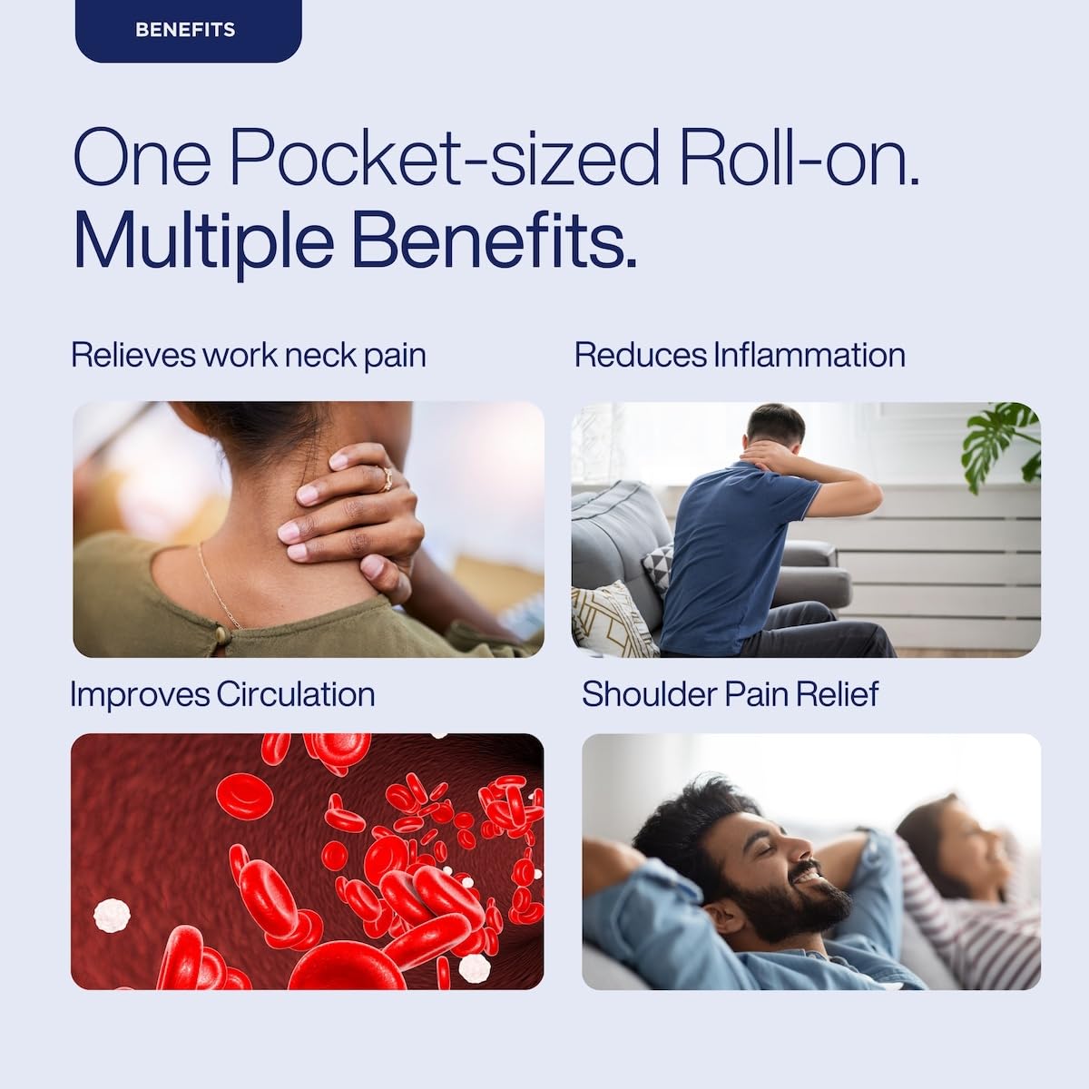 PURETIVE | Neck Pain Relief Roll-On | 100% PURE Plant Oils| Instant Cooling & Warming Sensation to Soothe Muscle Tension | For Neck Pain Caused by Poor Posture & Long Hours at a Desk | 10ML