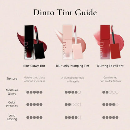 DINTO Blur-Jelly Plumping Lip Tint (775 Woody GelÃ©e, 3.5g) Korean Hydrating Water-Based Jelly Tint with Mild Plumping Effect, Non-Sticky, Long-Lasting Glossy Lip Stain, Vegan & Cruelty-Free