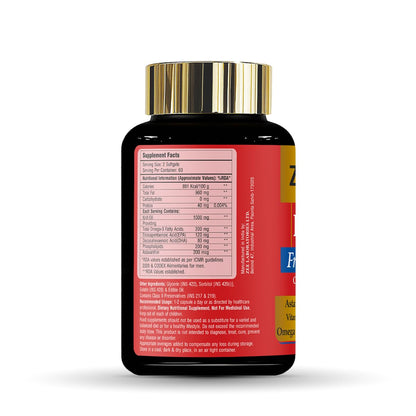 Zeelab Krill Oil Capsules with Omega-3 (EPA & DHA), Astaxanthin & Vitamin E | Supports Heart, Brain, Joint & Eye Health | Easy Absorption Softgel Supplement