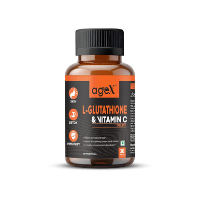 L-Glutathione 500mg + Vitamin C | Advanced Antioxidant & Skin Glow Tablets, Detox Support, Enhance Skin Brightness (500mg) | 30 Tablets (Pack of 1)