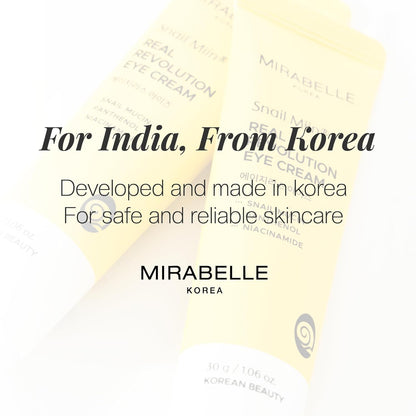 Mirabelle Korea Snail Miin Real Revolution Eye Cream 30g | Reduces Dark Circles, Wrinkles & Fine Lines | Korean Skincare | For Women & Men