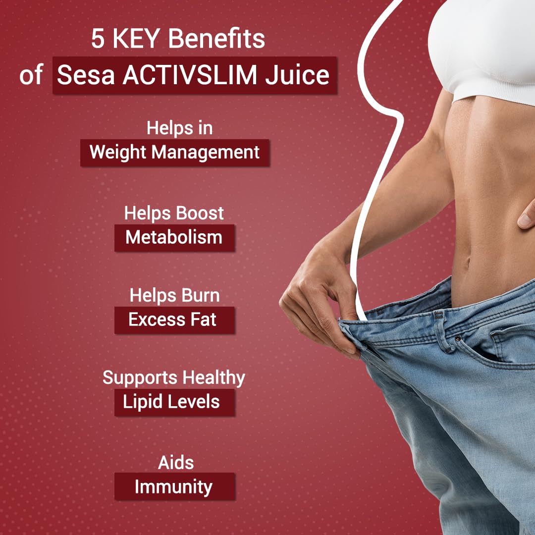 SESA Ayurvedic Activslim Juice 1 Lt Helps in Weight Management Made with Apple Cider Vinegar Healthy Diet Drink Active Slim, No added Sugar, Colour or Flavour (1 Lt)