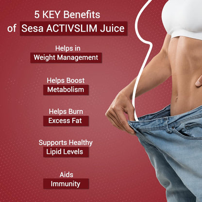 SESA Ayurvedic Activslim Juice 1 Lt Helps in Weight Management Made with Apple Cider Vinegar Healthy Diet Drink Active Slim, No added Sugar, Colour or Flavour (1 Lt)