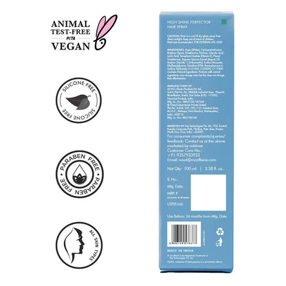 mCaffeine Anti-Frizz Perfume Hair Spray For Instant Gloss| 31% Shine Complex with Glycolic Acid | Adds Shine, Heat & Humidity Protection, Lightweight Formula| Long Lasting Floral Perfume- 100ml