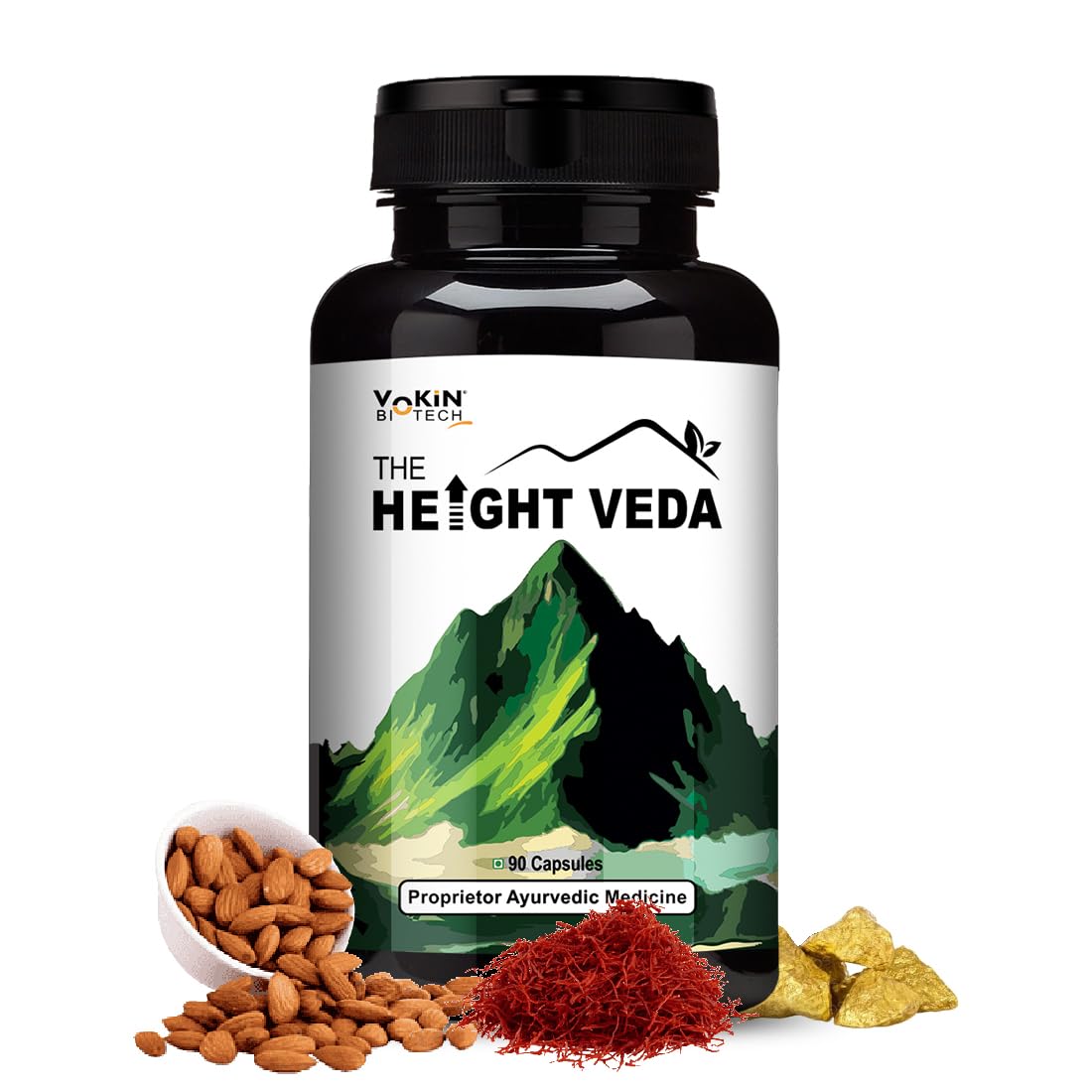 Vokin Biotech Original Height Veda Supreme Formula 90 Capsules (Pack of 1)