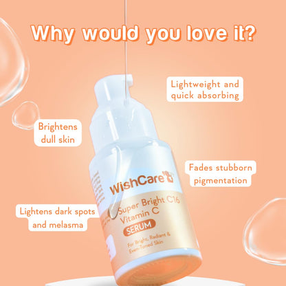 WishCare Super Bright Vitamin C Face Serum and Vitamin C Pure Glow Milk Sunscreen with SPF 50 PA+++(30ml + 50ml), All Skin Type