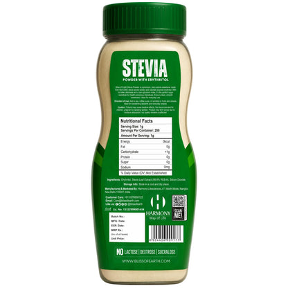 Bliss of Earth Stevia Powder, Organic Sugar Free Zero Calorie Sweetener Diabetic and Keto Friendly 99.8% Purity Vegetarian Gluten Free Quick Dissolve (200 gm (Pack of 1))