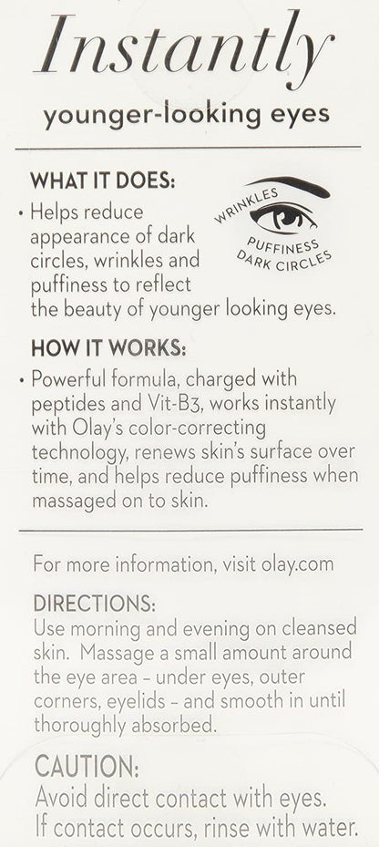 olay eye cream | Reduces Dark Circle, Wrinkles and Puffiness | With Peptides and Niacinamide | Normal, Oily, Dry & Combination Skin l Paraben & Sulphate free | (15ml, (Ultimate Eye Cream)