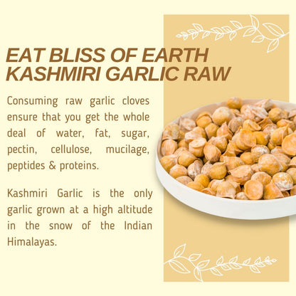 Bliss of Earth Naturally Organic Kashmiri Garlic From Indian Himalayas, Single Clove, Kashmiri Lahsun Ek Pothi, Snow Mountain Garlic- (200 gm)